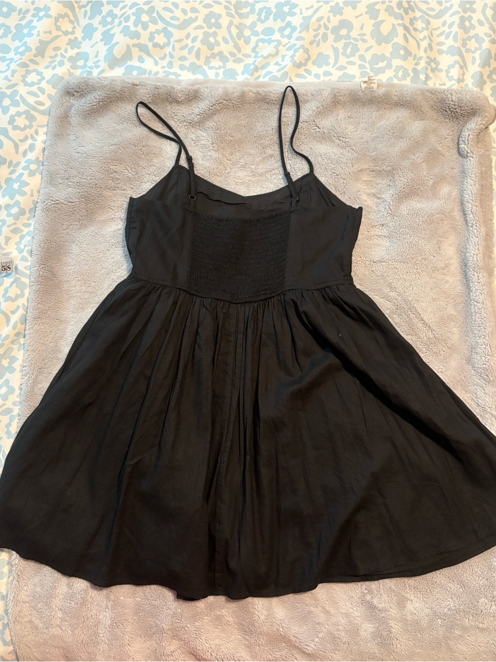 EUC aerie Black Linen Blend Mini Sundress Size M - Picture 5 of 8